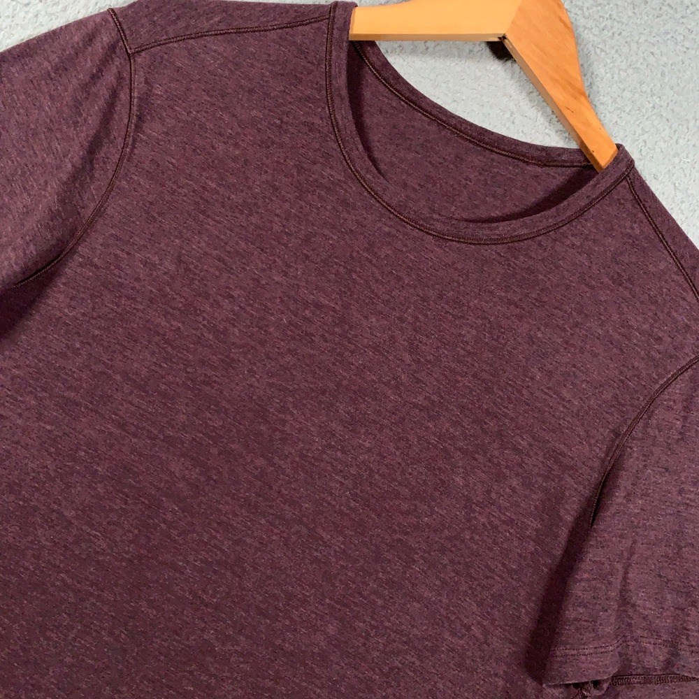 Lululemon 5 Year Basic T-Shirt Men's Medium M Burgundy Heathered Short Sleeve